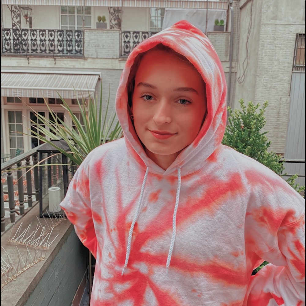 orange tie dye hoodie